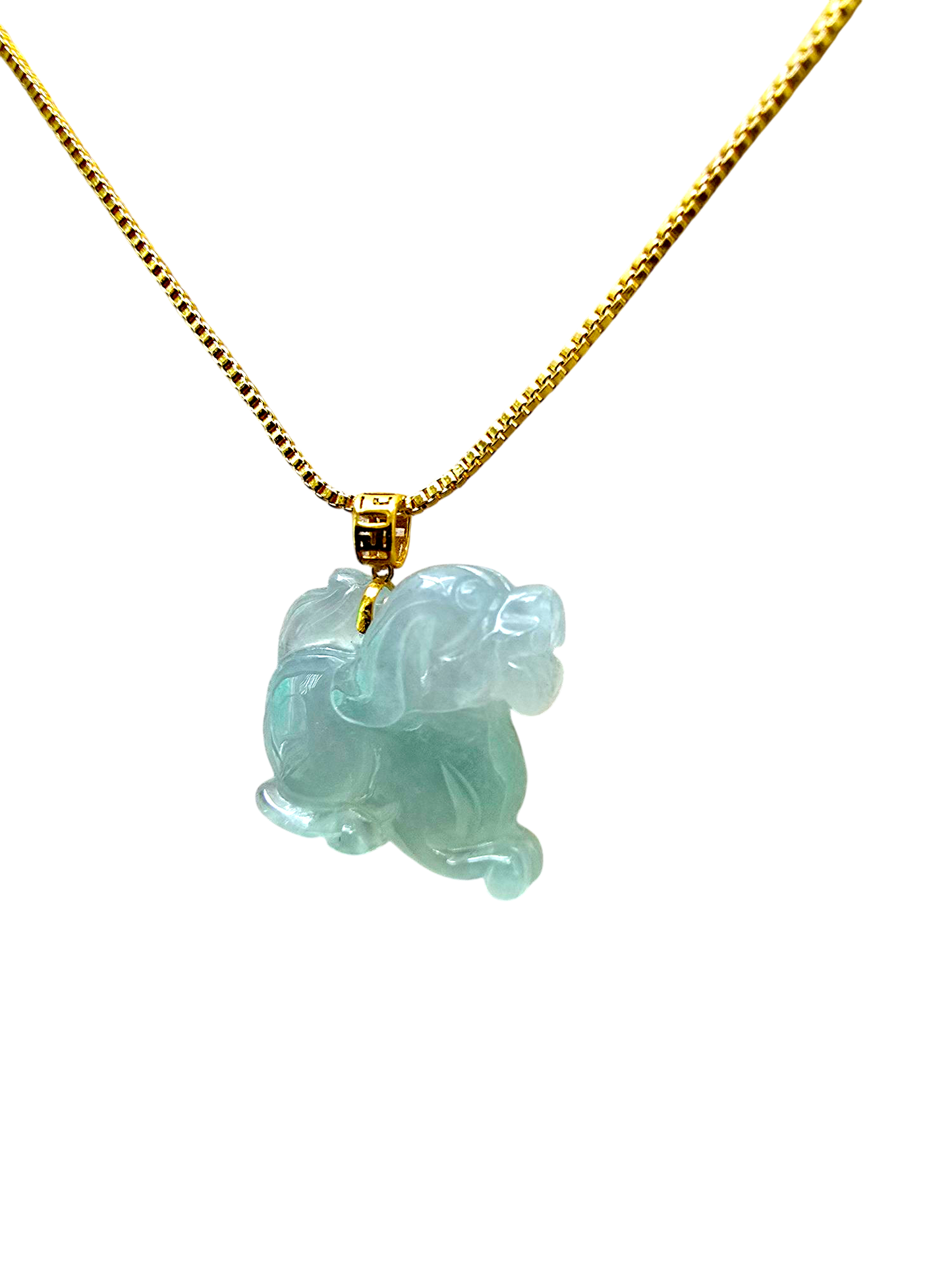 Precious Puppy Burmese A-Jade Charm Pendant with 18K Yellow Gold - Certified