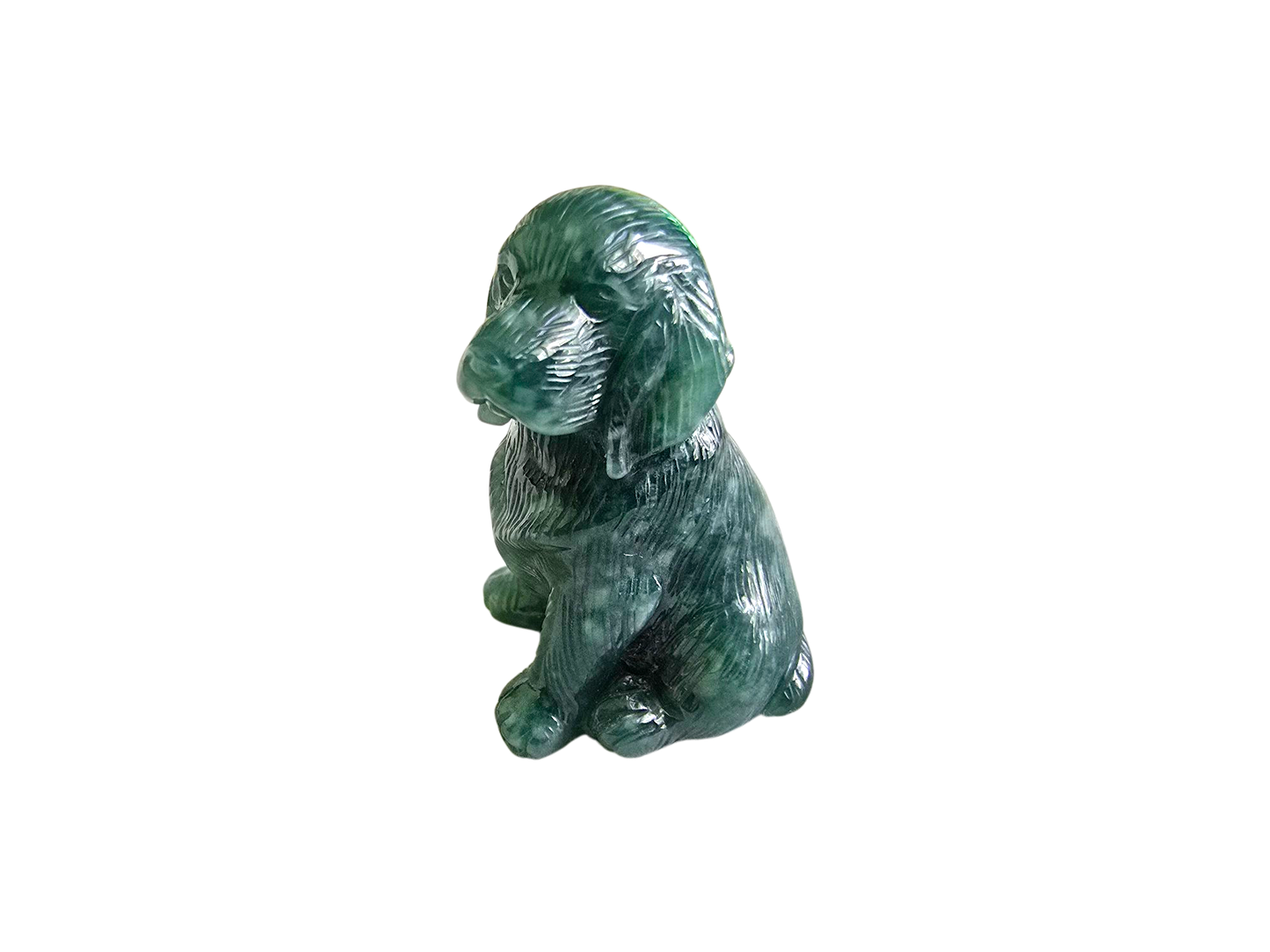 Astro the Sitting Cocker Spaniel Dog Burmese A-Jadeite Ornament Showpiece V01 - Certified