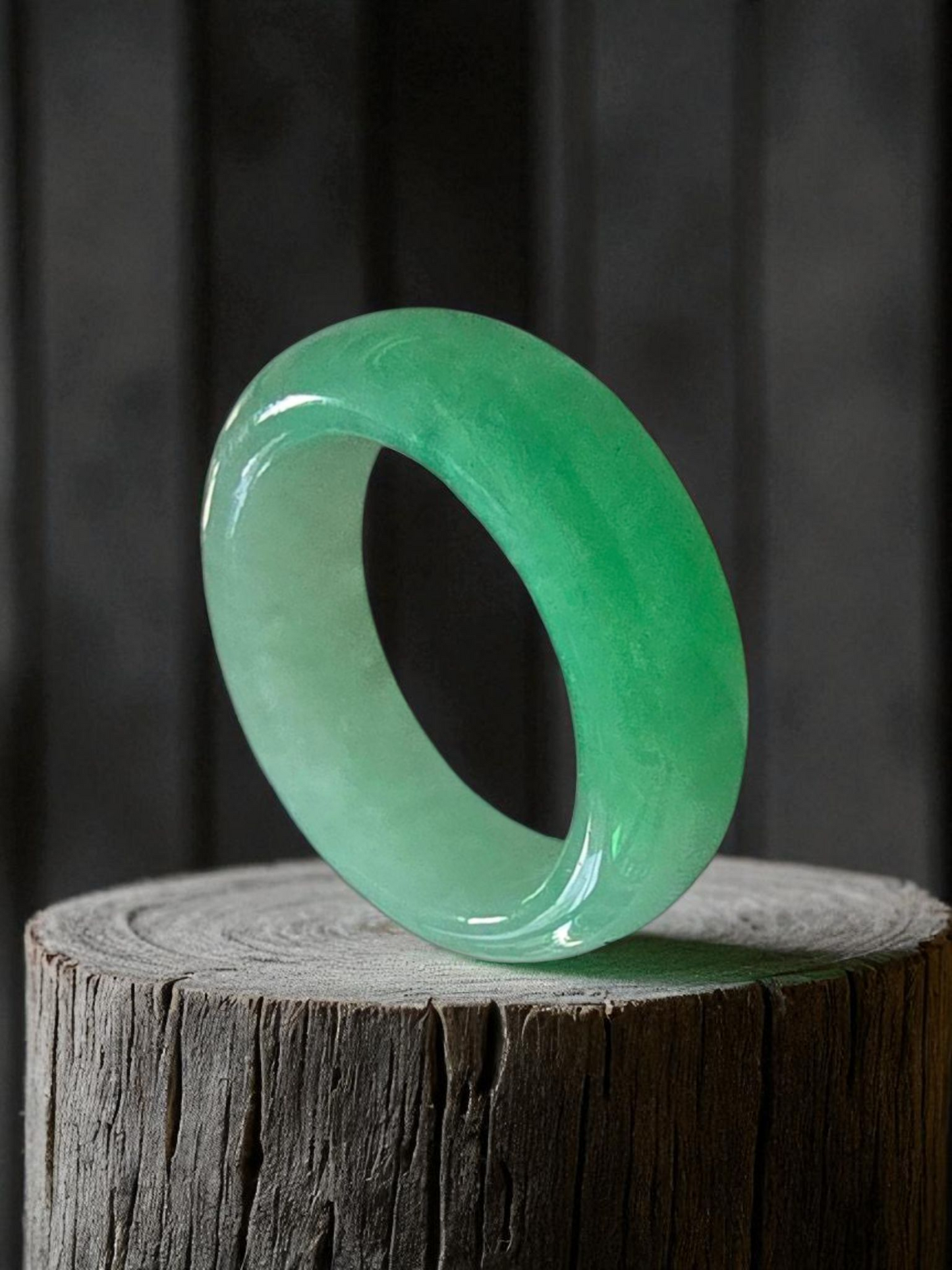 Masters Burmese A-Jadeite Infinity Band Ring Size US 6 09018