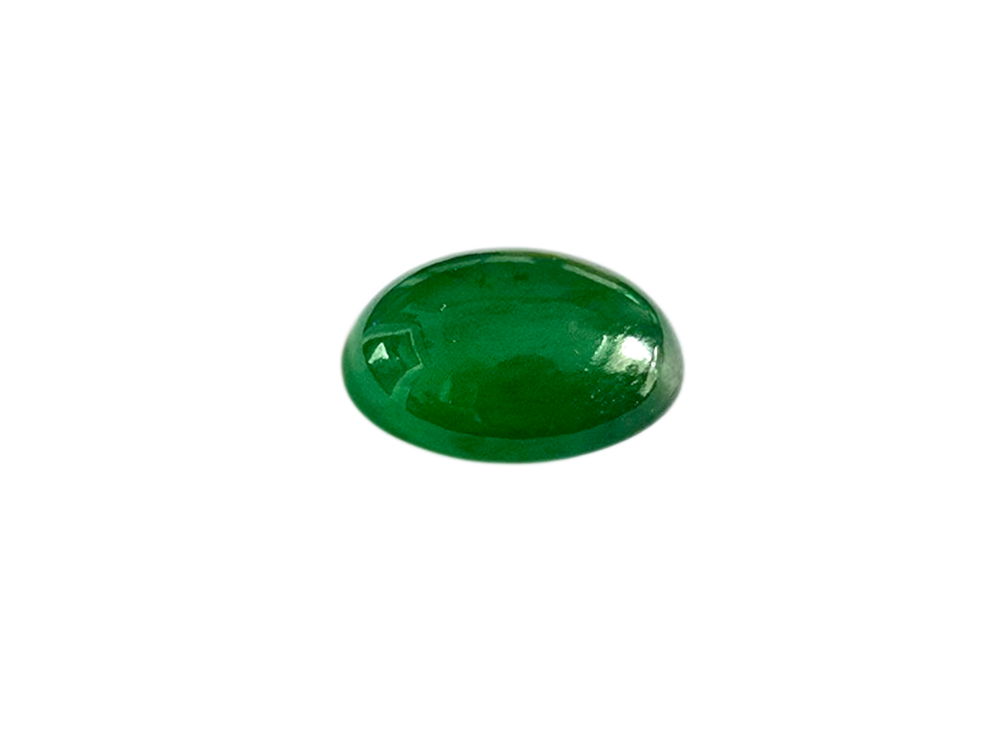 Certified MADE IN JAPAN 3.48 cts. Intense Bright Green Burmese A-Jadeite Oval Cabochon Loose Stone LS11