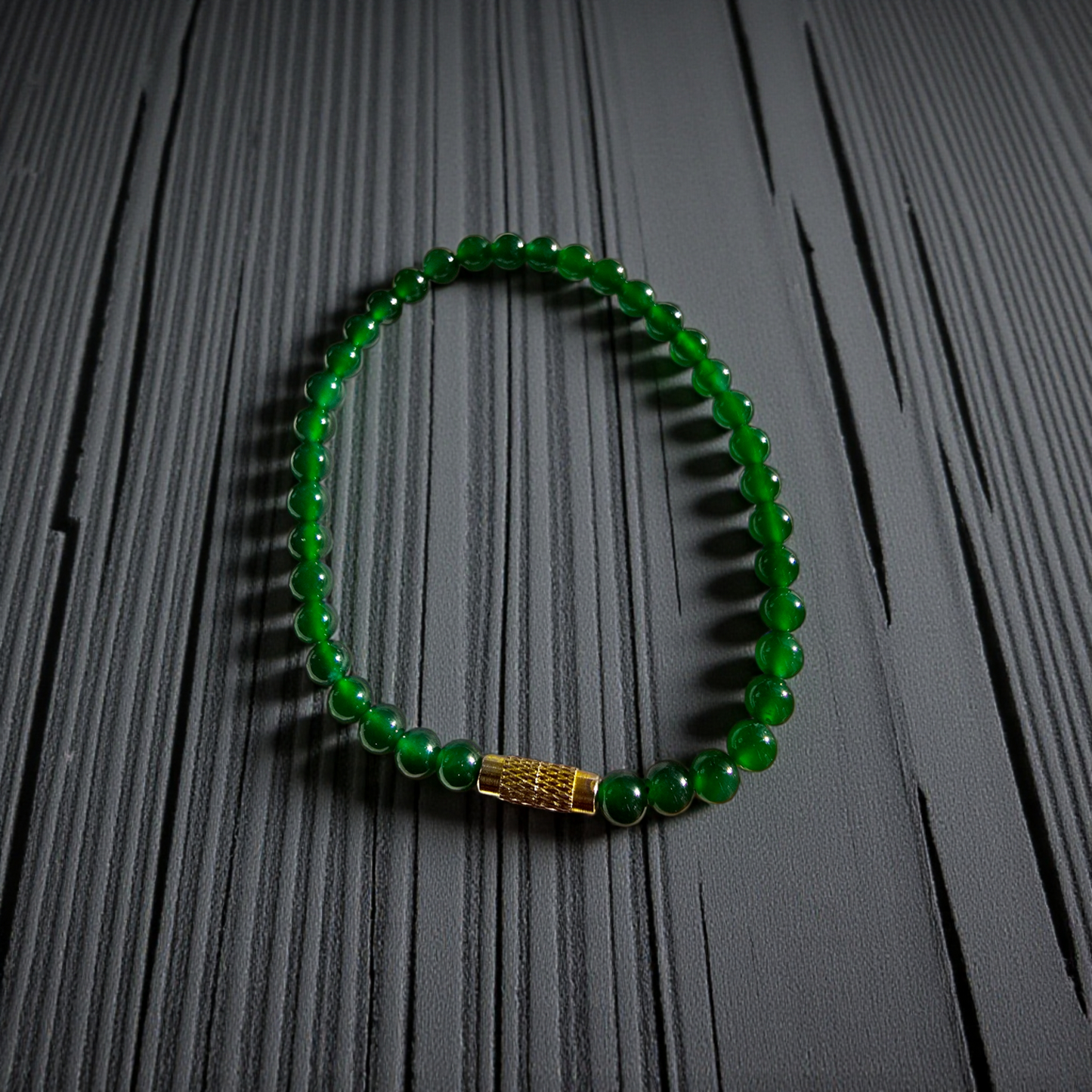 Certified Imperial Japanese Green Burmese A-Jade Beaded Bracelet (MADE IN JAPAN) (4.50 mm Each x 38 beads) 05041 (With Sterling Silver 925)