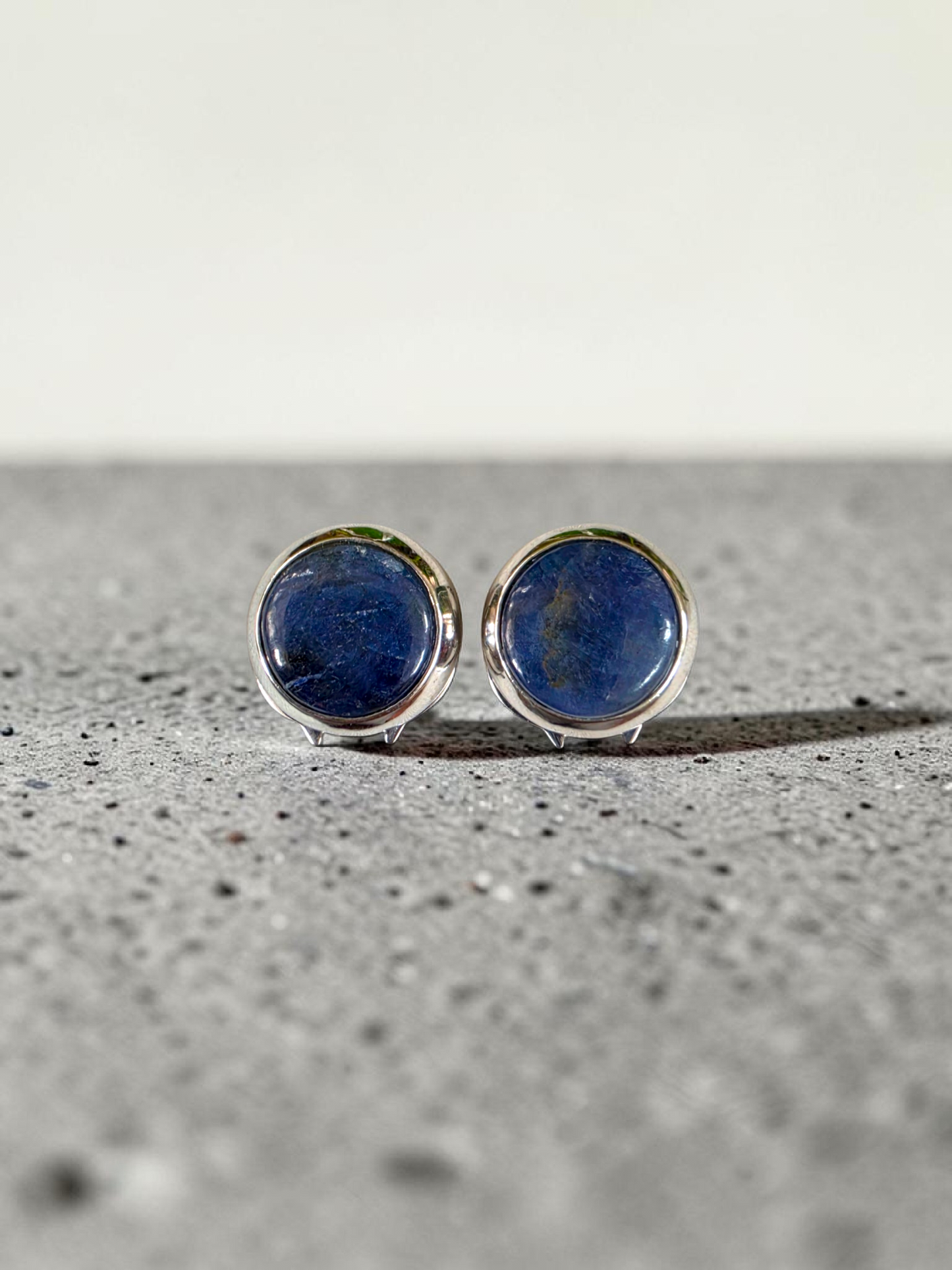 Westminster Sapphire Smart Button Cover Pair (with Sterling Silver 925)