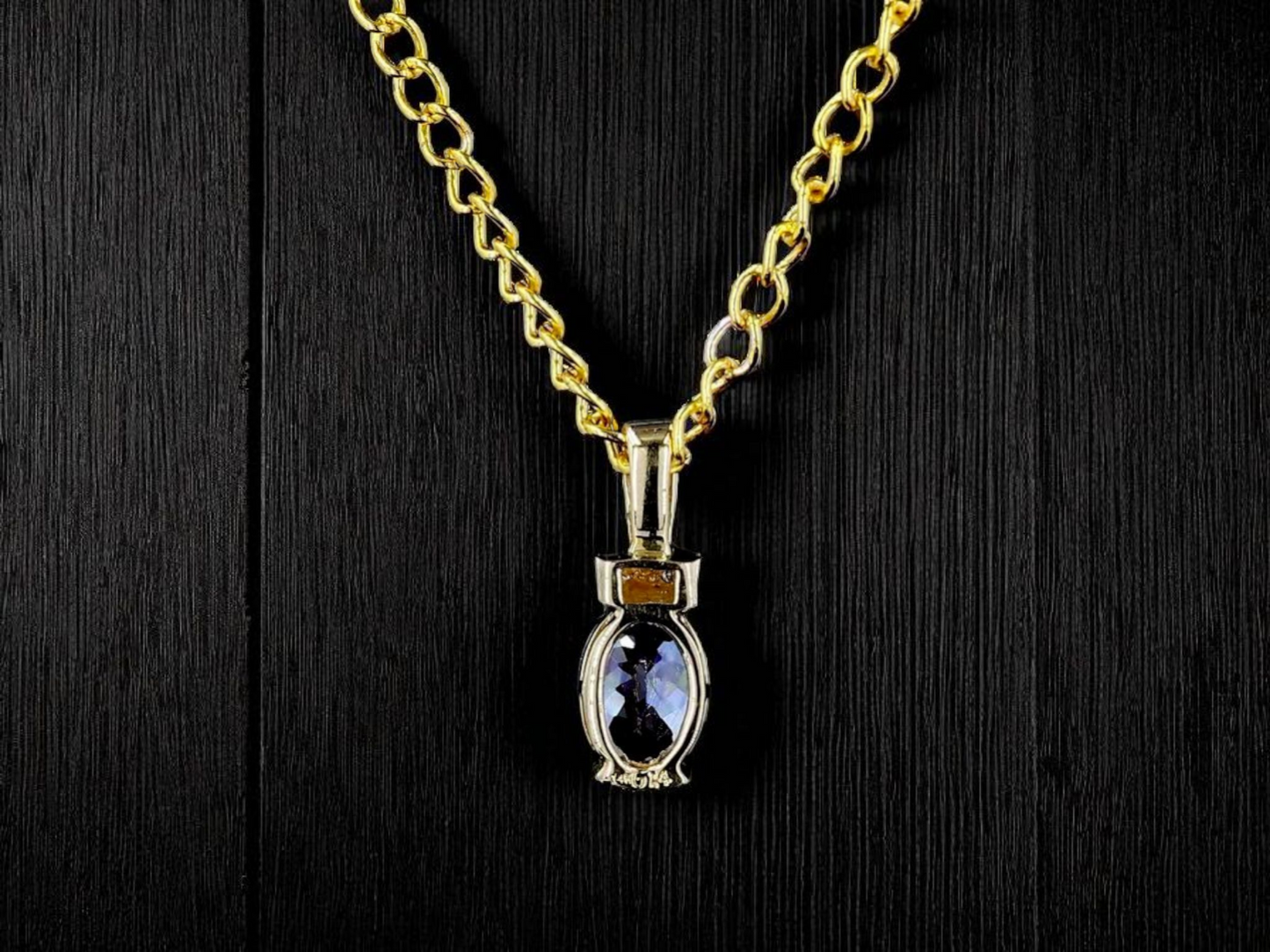 Portici (2.12 cts.) Tanzanite and Natural Diamonds Pendant (with 14K Yellow Gold) - VJOVTZP