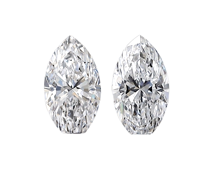 GIA Certified 0.82 cts. Natural D SI1 Marquise Diamond Matched Pair Loose Stones Jewelry Set JS005