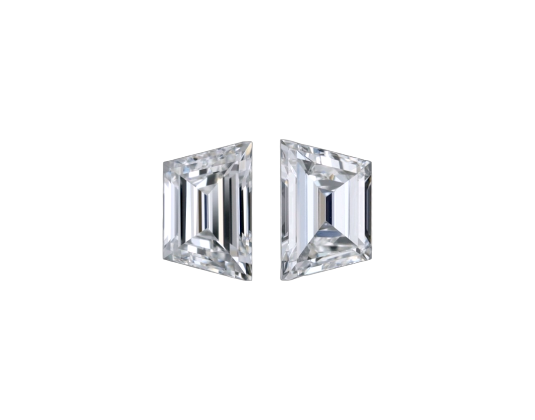 GIA Certified 0.61 cts. Natural G VVS2 Trapezoid Diamond Matched Pair Loose Stones Jewelry Set JS009