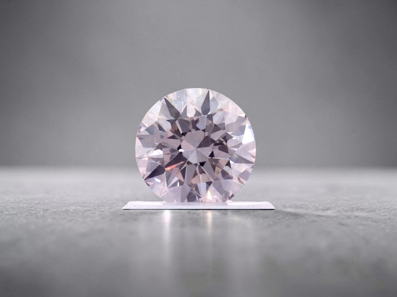 Natural 0.51 cts. Very Light Pink SI2 Vg Ex N Round Brilliant Diamond Loose Stone - GIA Certified - LS55