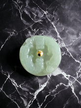 Load image into Gallery viewer, Twin Dragons Burmese A-Jadeite Brooch with 14K Yellow Gold and Silver 925 Back