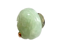 Load image into Gallery viewer, Happy Buddha Burmese A-Jadeite Brooch/Lapel Pin with 14K Yellow Gold and Silver 925 Back