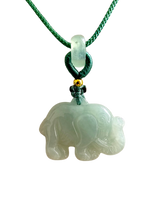 Load image into Gallery viewer, Sapporo Burmese A-Jadeite Elephant Pendant Necklace with FYORO String