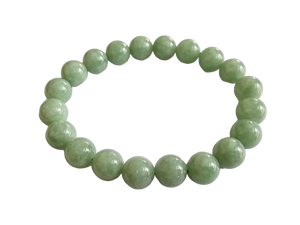 Imperial Green Burmese A-Jadeite Jade Beaded Bracelet (10mm Each x 20 beads) 05005