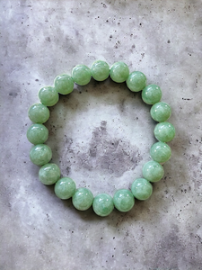 Imperial Green Burmese A-Jadeite Jade Beaded Bracelet (10mm Each x 20 beads) 05006