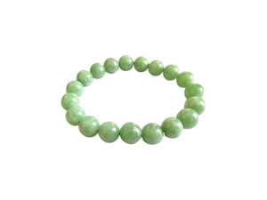 Imperial Green Burmese A-Jadeite Jade Beaded Bracelet (10mm Each x 19 beads) 05003