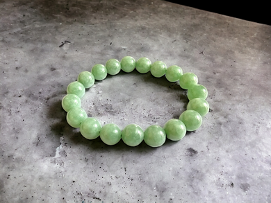 Imperial Green Burmese A-Jadeite Jade Beaded Bracelet (10mm Each x 19 beads) 05002