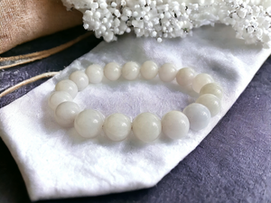 Imperial Lavender Burmese A-Jadeite Jade Beaded Bracelet (10.5-11mm Each x 18 beads) 06004