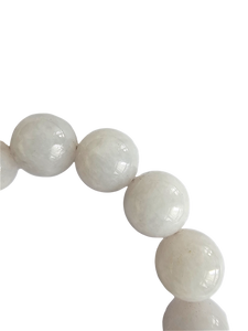 Imperial Lavender Burmese A-Jadeite Jade Beaded Bracelet (10.5-11mm Each x 18 beads) 06004