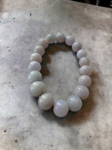 Imperial Lavender Burmese A-Jadeite Jade Beaded Bracelet (10-10.5mm Each x 18 beads) 06005