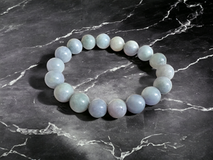 Imperial Lavender Burmese A-Jadeite Jade Beaded Bracelet (10-11mm Each x 18 beads) 06006