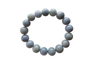 Imperial Lavender Burmese A-Jadeite Jade Beaded Bracelet (11-12mm Each x 17 beads) 06007