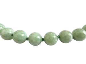 Imperial Long Burmese A-Jade Beaded Necklace (10mm Each x 42 beads) 10002