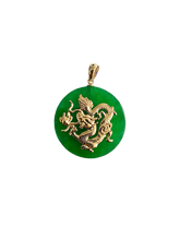 Load image into Gallery viewer, TKO Jade Dragon Pendant (with 14K Yellow Gold)