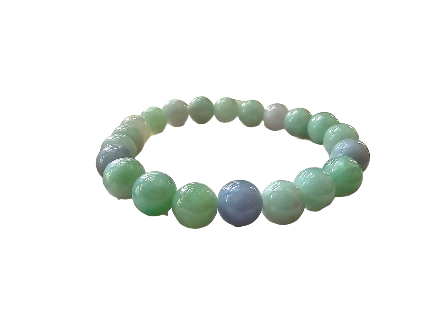 日本皇家綠色緬甸 A 玉串珠手鍊(日本製造)(每顆 9-9.5 毫米 x 21 顆珠子)05011