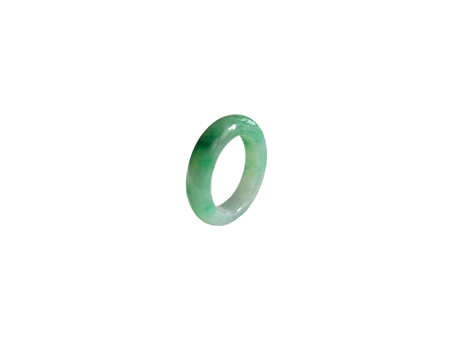 Master's Burmese A-Jadeite Infinity Band Ring Size US 8 - 09004- Certified