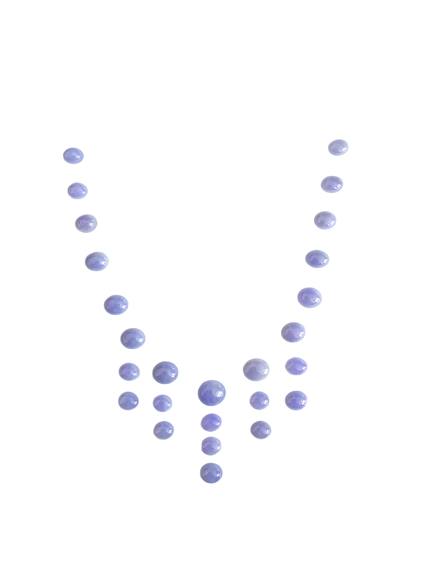 Lavender Purple Burmese A-Jadeite Oval Cabochon Calibrated Jewelry Layout
