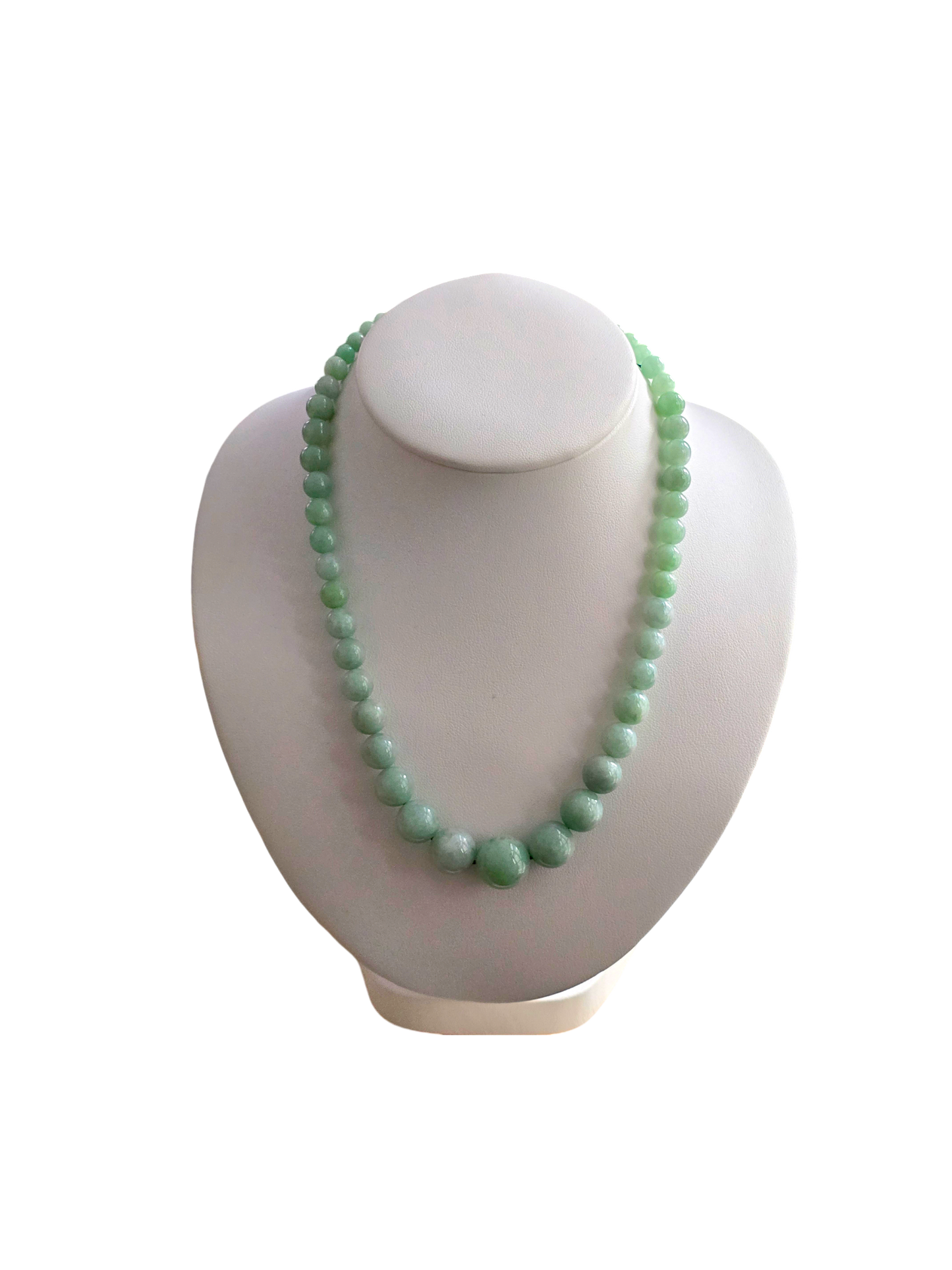 Imperial Burmese A-Jade Beaded Necklace 18 inches (6-15mm Beads) with 14K Yellow Gold 10006