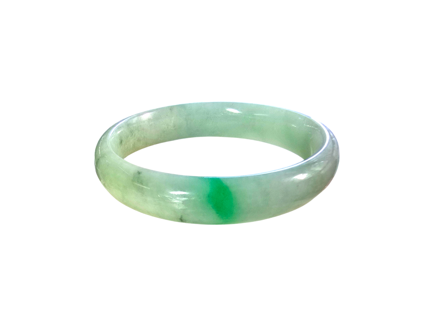 Earths Burmese Green A-Jade Round Bangle Bracelet 08816
