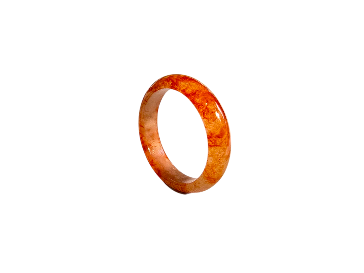 Masters Burmese Red A-Jadeite Infinity Band Ring Size US 9 3/4 - 09012