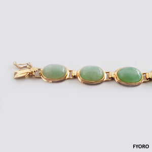 Tibetan Spring Jade Bracelet (with 14K Gold)