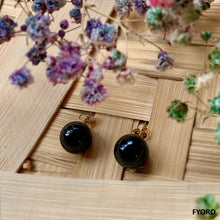 Load image into Gallery viewer, Onyx Harmony Stud Earrings with 14K Gold