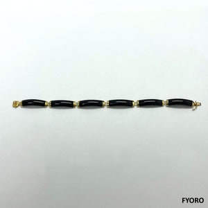Xiao Fu Fuku Fortune Yat Onyx Bracelet (with 14K Gold)
