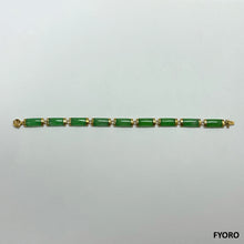 Load image into Gallery viewer, Gao Longevity Jade Bracelet (with 14K Gold)