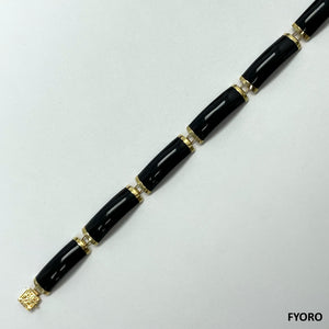 Tai Fu Fuku Fortune Yat Onyx Bracelet (with 14K Gold)