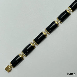 Fu Fuku Fortune Yat-Baat Onyx Bracelet (with 14K Gold)