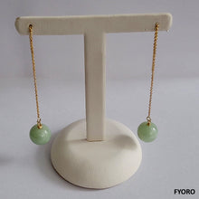 Load image into Gallery viewer, Dangling Spring Burmese Jade Earrings (with 14K Gold)