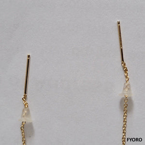 Dangling Cylindric Deep Burmese Jade Earrings (with 14K Gold)