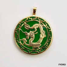 Load image into Gallery viewer, Kowloon Jade Dragon Pendant (with 14K Gold)
