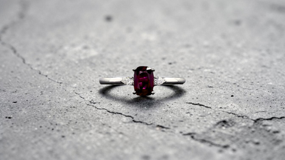 Tahara 1.00 cts. Natural Pigeons Blood Vivid Red Ruby Ring (with 18K White Gold and Natural White Diamonds) Size US 8  - R22