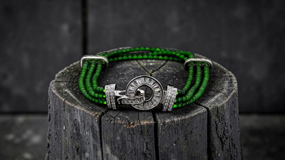 Certified Imperial Japanese Green Burmese A-Jade Triple Beaded Bracelet (MADE IN JAPAN) (2.50 mm Each x 180 beads) 05045 (With Silver 925)