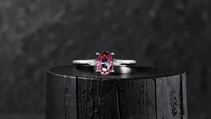 Yuzawa 1.02 cts. No Heat Natural Padparadscha Sapphire Ring (with 18K White Gold and Natural White Diamonds) Size US 8  - R21