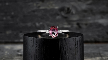 Yuzawa 1.02 cts. No Heat Natural Padparadscha Sapphire Ring (with 18K White Gold and Natural White Diamonds) Size US 8  - R21
