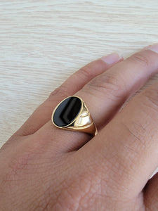 Fyie 圖章瑪瑙戒指（鑲有 14K 金）