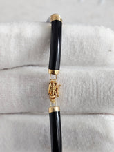Load image into Gallery viewer, Fu Fuku Fortune Onyx Bracelet (with 14K Solid Yellow Gold)