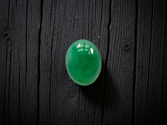 Certified MADE IN JAPAN 2.744 cts. Bright Green Burmese A-Jadeite Oval Cabochon Loose Stone LS15