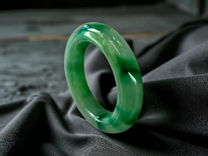 Masters Burmese A-Jadeite Infinity Band Ring Size US 5 09020 - Certified