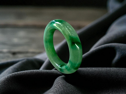 Masters Burmese A-Jadeite Infinity Band Ring Size US 5 09020 - Certified