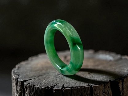 Masters Burmese A-Jadeite Infinity Band Ring Size US 5 09020 - Certified