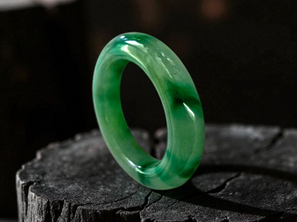 Masters Burmese A-Jadeite Infinity Band Ring Size US 5 09020 - Certified
